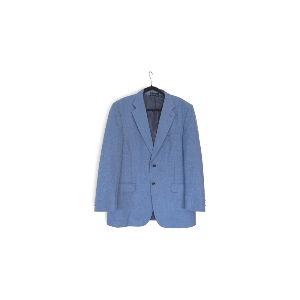 Meeting Street Mens Light Blue Two Button Blazer Sport Coat Jacket 44 Long